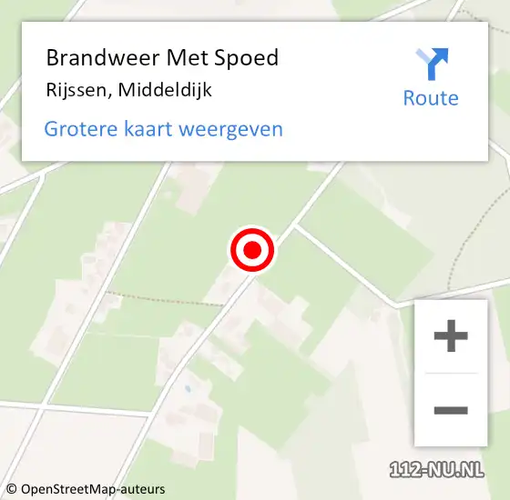 Locatie op kaart van de 112 melding: Brandweer Met Spoed Naar Rijssen, Middeldijk op 28 mei 2023 10:07