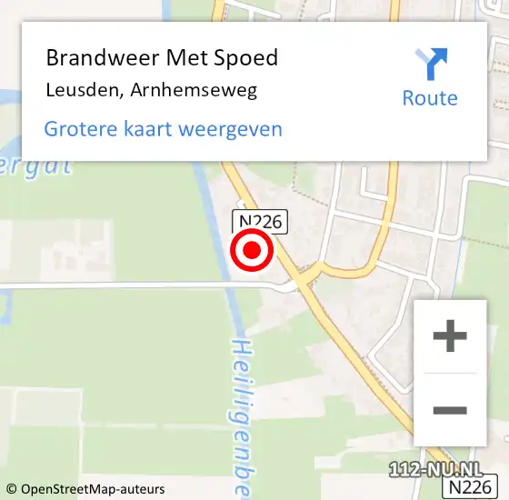 Locatie op kaart van de 112 melding: Brandweer Met Spoed Naar Leusden, Arnhemseweg op 28 mei 2023 10:23