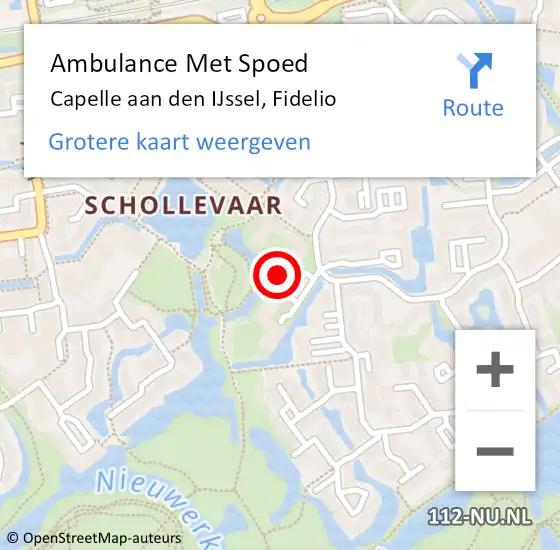 Locatie op kaart van de 112 melding: Ambulance Met Spoed Naar Capelle aan den IJssel, Fidelio op 28 mei 2023 10:44