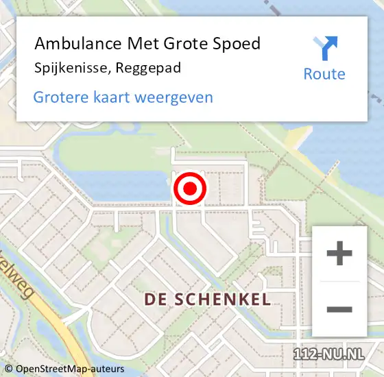 Locatie op kaart van de 112 melding: Ambulance Met Grote Spoed Naar Spijkenisse, Reggepad op 28 mei 2023 12:03