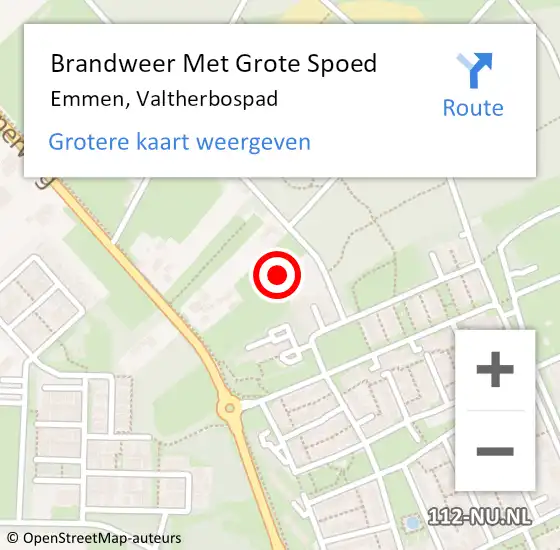 Locatie op kaart van de 112 melding: Brandweer Met Grote Spoed Naar Emmen, Valtherbospad op 28 mei 2023 13:08