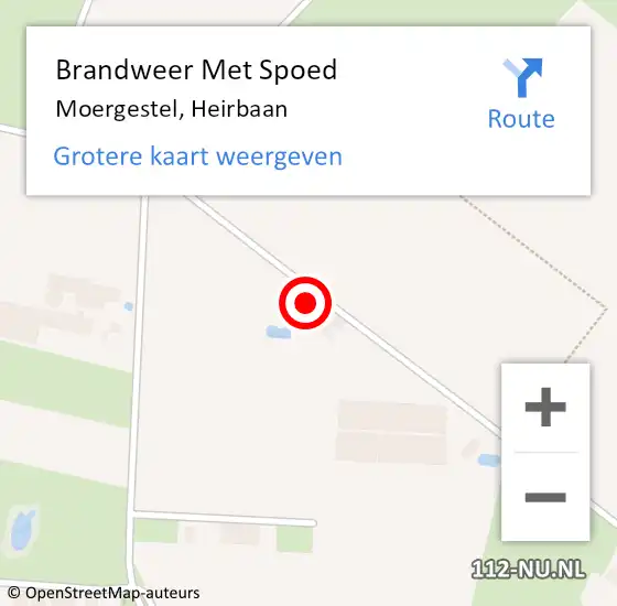 Locatie op kaart van de 112 melding: Brandweer Met Spoed Naar Moergestel, Heirbaan op 28 mei 2023 13:49