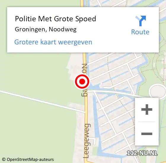 Locatie op kaart van de 112 melding: Politie Met Grote Spoed Naar Groningen, Noodweg op 28 mei 2023 14:23