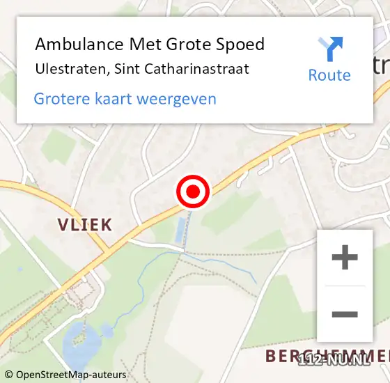 Locatie op kaart van de 112 melding: Ambulance Met Grote Spoed Naar Ulestraten, Sint Catharinastraat op 27 augustus 2014 02:44