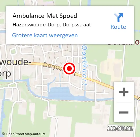 Locatie op kaart van de 112 melding: Ambulance Met Spoed Naar Hazerswoude-Dorp, Dorpsstraat op 28 mei 2023 14:45