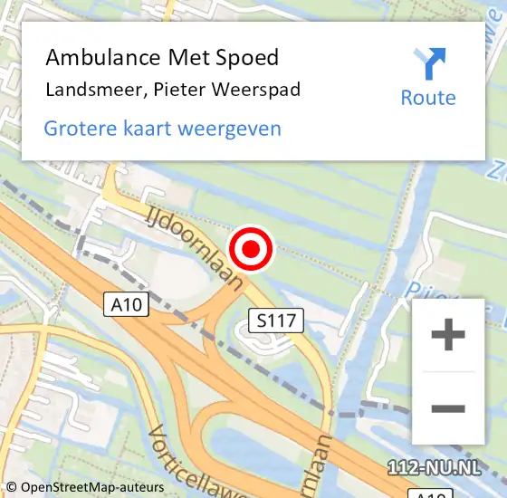 Locatie op kaart van de 112 melding: Ambulance Met Spoed Naar Landsmeer, Pieter Weerspad op 28 mei 2023 14:47