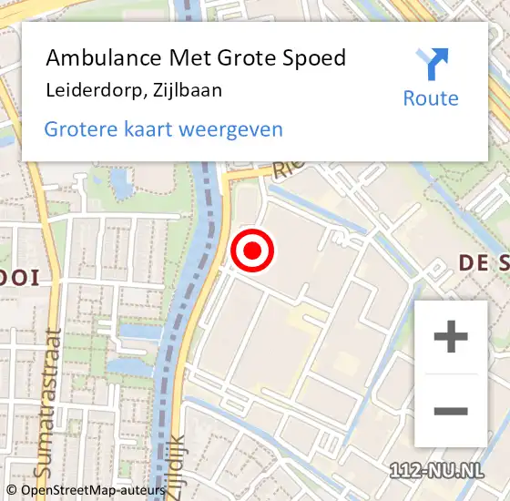 Locatie op kaart van de 112 melding: Ambulance Met Grote Spoed Naar Leiderdorp, Zijlbaan op 28 mei 2023 15:04