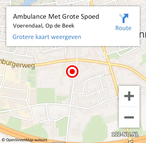 Locatie op kaart van de 112 melding: Ambulance Met Grote Spoed Naar Voerendaal, Op de Beek op 27 augustus 2014 03:11