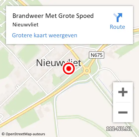 Locatie op kaart van de 112 melding: Brandweer Met Grote Spoed Naar Nieuwvliet op 28 mei 2023 15:47