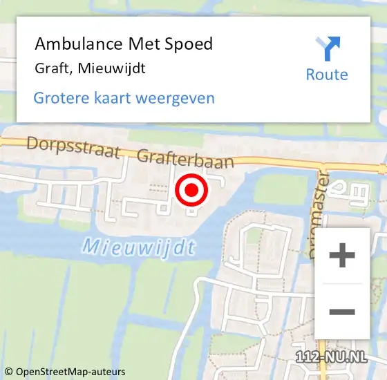 Locatie op kaart van de 112 melding: Ambulance Met Spoed Naar Graft, Mieuwijdt op 28 mei 2023 16:08