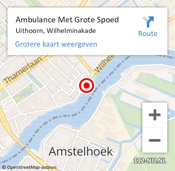 Locatie op kaart van de 112 melding: Ambulance Met Grote Spoed Naar Uithoorn, Wilhelminakade op 28 mei 2023 16:21