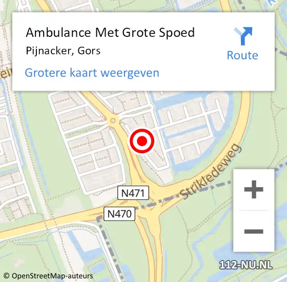 Locatie op kaart van de 112 melding: Ambulance Met Grote Spoed Naar Pijnacker, Gors op 28 mei 2023 16:32