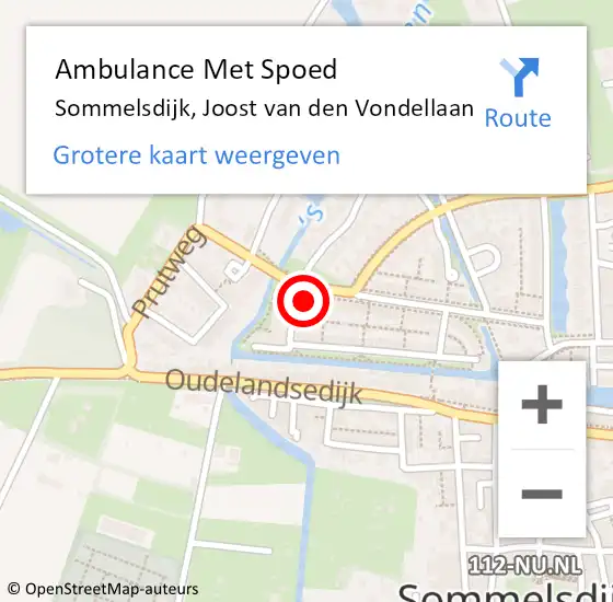 Locatie op kaart van de 112 melding: Ambulance Met Spoed Naar Sommelsdijk, Joost van den Vondellaan op 28 mei 2023 16:38