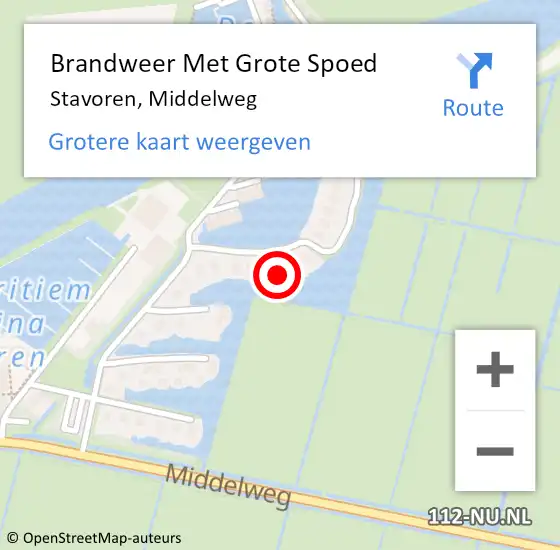 Locatie op kaart van de 112 melding: Brandweer Met Grote Spoed Naar Stavoren, Middelweg op 28 mei 2023 16:52