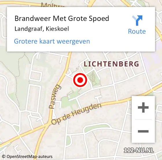 Locatie op kaart van de 112 melding: Brandweer Met Grote Spoed Naar Landgraaf, Kieskoel op 28 mei 2023 18:41
