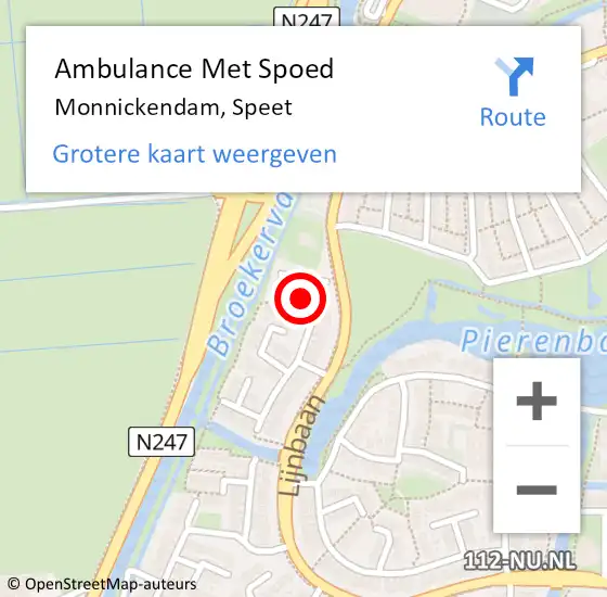 Locatie op kaart van de 112 melding: Ambulance Met Spoed Naar Monnickendam, Speet op 28 mei 2023 18:47