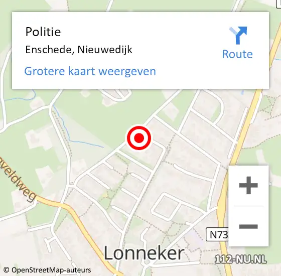 Locatie op kaart van de 112 melding: Politie Enschede, Nieuwedijk op 28 mei 2023 20:49