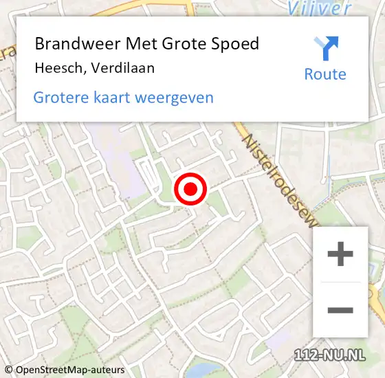 Locatie op kaart van de 112 melding: Brandweer Met Grote Spoed Naar Heesch, Verdilaan op 28 mei 2023 21:23