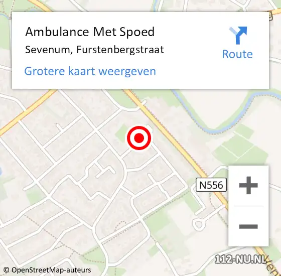 Locatie op kaart van de 112 melding: Ambulance Met Spoed Naar Sevenum, Furstenbergstraat op 27 augustus 2014 06:03