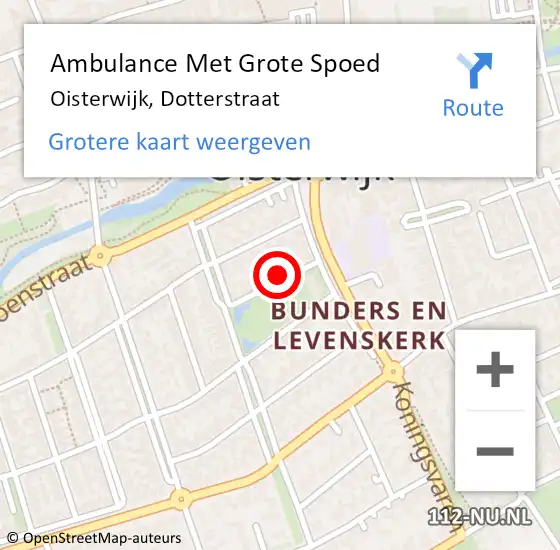 Locatie op kaart van de 112 melding: Ambulance Met Grote Spoed Naar Oisterwijk, Dotterstraat op 12 oktober 2013 19:50