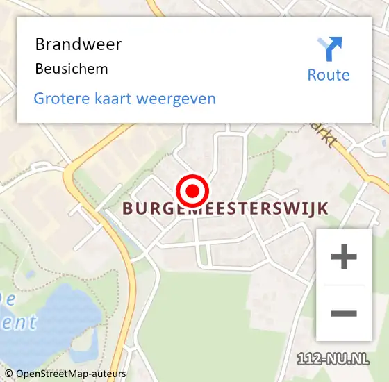 Locatie op kaart van de 112 melding: Brandweer Beusichem op 28 mei 2023 22:48