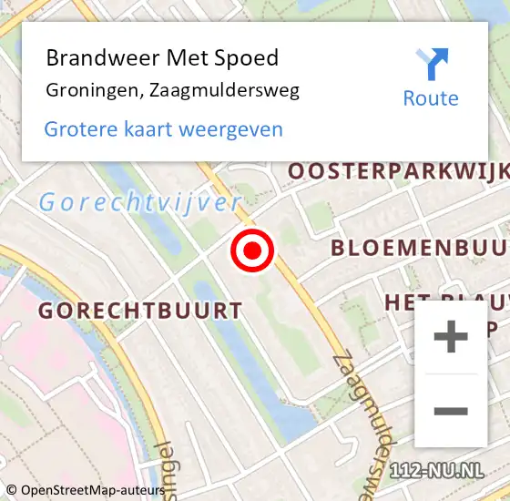 Locatie op kaart van de 112 melding: Brandweer Met Spoed Naar Groningen, Zaagmuldersweg op 28 mei 2023 22:52