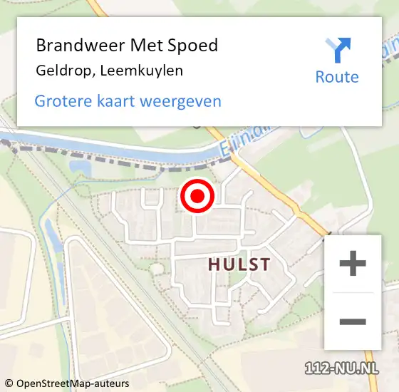 Locatie op kaart van de 112 melding: Brandweer Met Spoed Naar Geldrop, Leemkuylen op 28 mei 2023 23:20