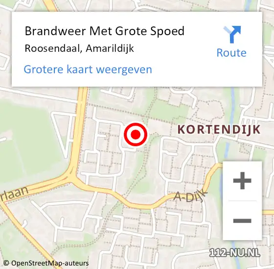 Locatie op kaart van de 112 melding: Brandweer Met Grote Spoed Naar Roosendaal, Amarildijk op 29 mei 2023 00:05