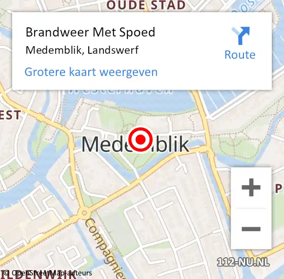 Locatie op kaart van de 112 melding: Brandweer Met Spoed Naar Medemblik, Landswerf op 29 mei 2023 01:00