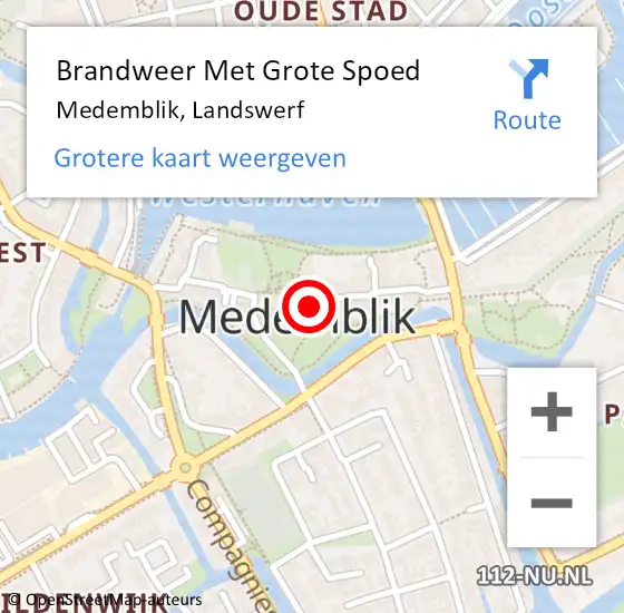 Locatie op kaart van de 112 melding: Brandweer Met Grote Spoed Naar Medemblik, Landswerf op 29 mei 2023 01:02