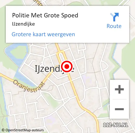 Locatie op kaart van de 112 melding: Politie Met Grote Spoed Naar IJzendijke op 29 mei 2023 03:16