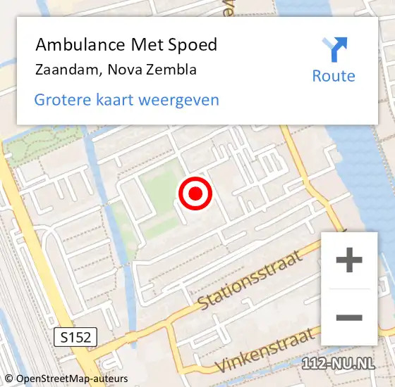 Locatie op kaart van de 112 melding: Ambulance Met Spoed Naar Zaandam, Nova Zembla op 29 mei 2023 03:26