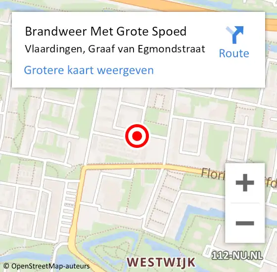 Locatie op kaart van de 112 melding: Brandweer Met Grote Spoed Naar Vlaardingen, Graaf van Egmondstraat op 29 mei 2023 04:25