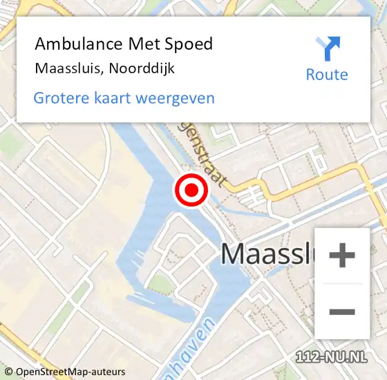 Locatie op kaart van de 112 melding: Ambulance Met Spoed Naar Maassluis, Noorddijk op 29 mei 2023 05:40