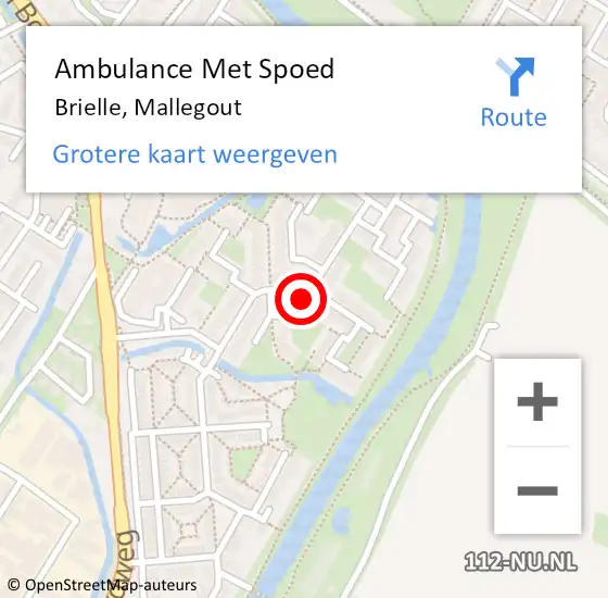 Locatie op kaart van de 112 melding: Ambulance Met Spoed Naar Brielle, Mallegout op 29 mei 2023 06:58