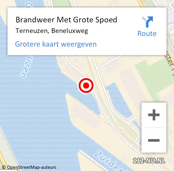 Locatie op kaart van de 112 melding: Brandweer Met Grote Spoed Naar Terneuzen, Beneluxweg op 29 mei 2023 07:32