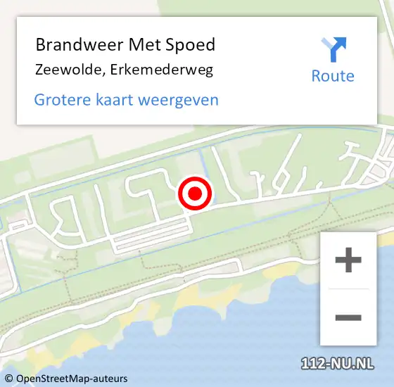 Locatie op kaart van de 112 melding: Brandweer Met Spoed Naar Zeewolde, Erkemederweg op 29 mei 2023 08:51
