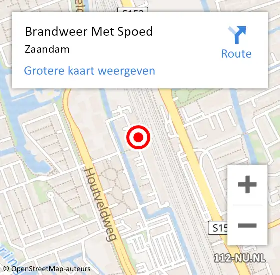 Locatie op kaart van de 112 melding: Brandweer Met Spoed Naar Zaandam op 29 mei 2023 08:52