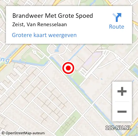 Locatie op kaart van de 112 melding: Brandweer Met Grote Spoed Naar Zeist, Van Renesselaan op 29 mei 2023 09:56