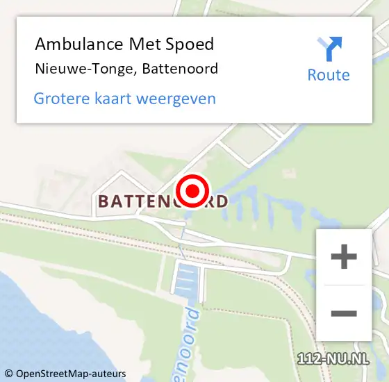 Locatie op kaart van de 112 melding: Ambulance Met Spoed Naar Nieuwe-Tonge, Battenoord op 29 mei 2023 10:15