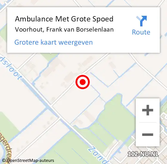 Locatie op kaart van de 112 melding: Ambulance Met Grote Spoed Naar Voorhout, Frank van Borselenlaan op 29 mei 2023 10:28