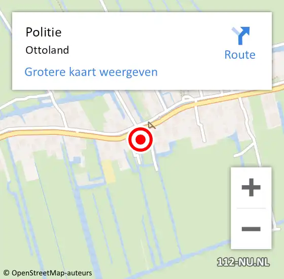 Locatie op kaart van de 112 melding: Politie Ottoland op 29 mei 2023 11:26