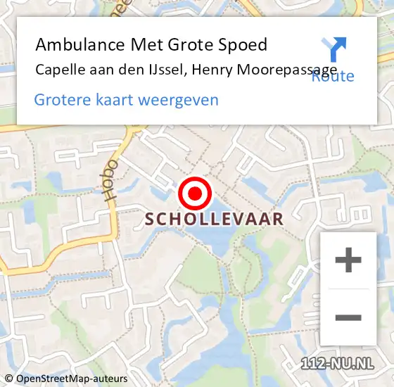 Locatie op kaart van de 112 melding: Ambulance Met Grote Spoed Naar Capelle aan den IJssel, Henry Moorepassage op 29 mei 2023 11:44