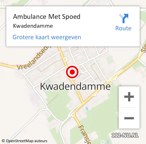 Locatie op kaart van de 112 melding: Ambulance Met Spoed Naar Kwadendamme op 29 mei 2023 12:52