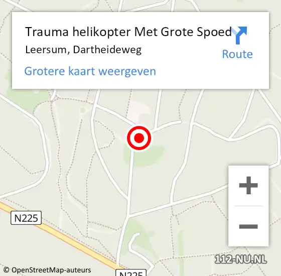Locatie op kaart van de 112 melding: Trauma helikopter Met Grote Spoed Naar Leersum, Dartheideweg op 29 mei 2023 13:11