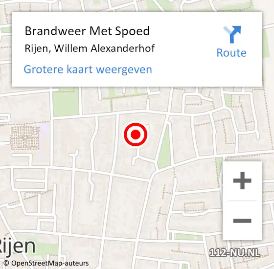 Locatie op kaart van de 112 melding: Brandweer Met Spoed Naar Rijen, Willem Alexanderhof op 29 mei 2023 13:28