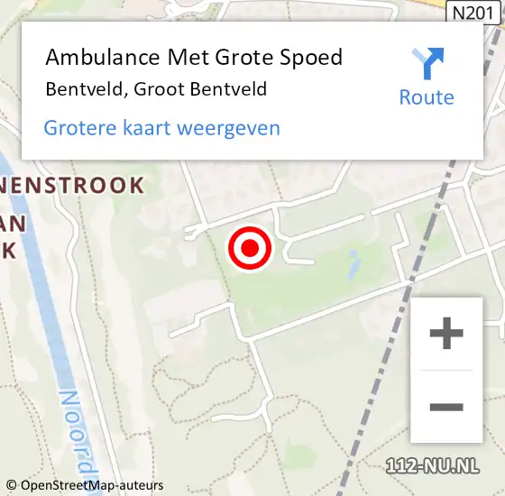 Locatie op kaart van de 112 melding: Ambulance Met Grote Spoed Naar Bentveld, Groot Bentveld op 29 mei 2023 14:26