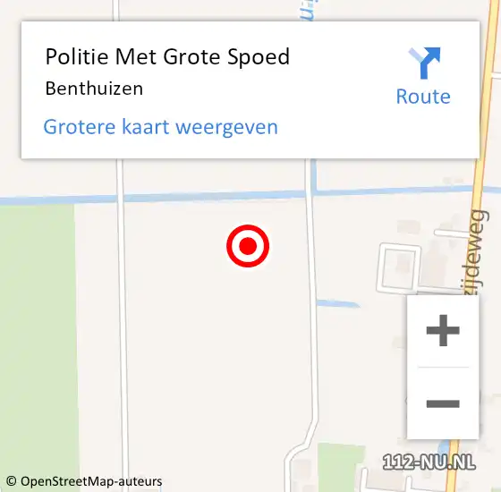 Locatie op kaart van de 112 melding: Politie Met Grote Spoed Naar Benthuizen op 29 mei 2023 14:44