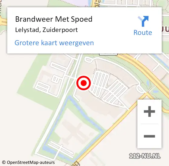 Locatie op kaart van de 112 melding: Brandweer Met Spoed Naar Lelystad, Zuiderpoort op 29 mei 2023 15:22