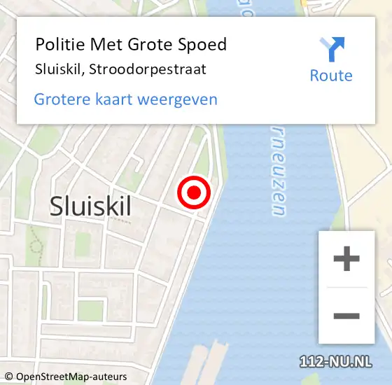 Locatie op kaart van de 112 melding: Politie Met Grote Spoed Naar Sluiskil, Stroodorpestraat op 29 mei 2023 15:42